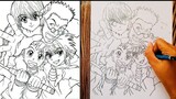 How To Draw Hunter X Hunter Character | Gon, Leorio, Kurapika, Killua  |Anime Drawing