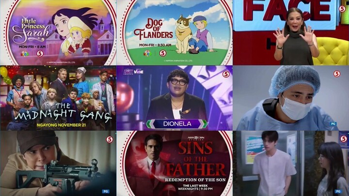 TV5 Commercial Break November 21, 2025 (Friday) (ABS-CBN Sins of the Father Finale)