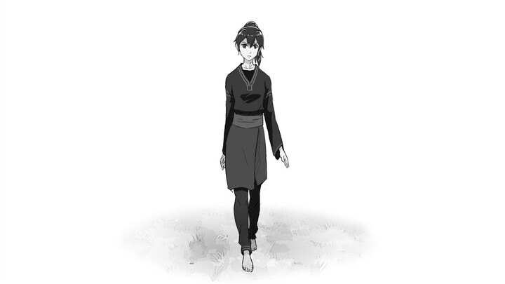 making girl walk cycle 2d animation using krita