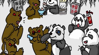 中俄边境有两头熊在打架