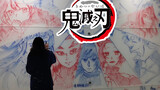 [Vẽ tranh] Vẽ Thanh Gươm Diệt Quỷ trên tường của hành lang trường học