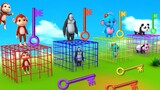 Funny Animals Choose The Right Key to Free Animal Games - Gorilla Monkey Elephant Comedy Videos 3D