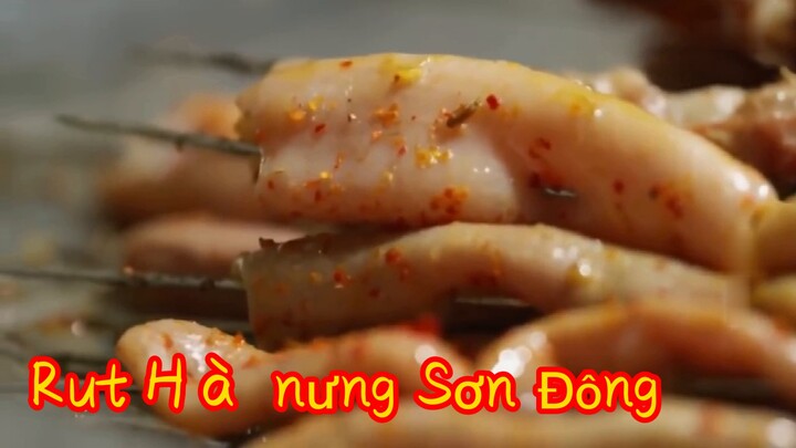Barbekyu Shandong China: Usus laut panggang 