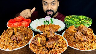 PUNJABI MUTTON RARA/ KEEMA WALA MUTTON, PALAK PARATHA, RICE, SALAD, CHILI MUKBANG ASMR EATING SHOW |