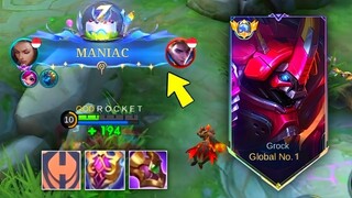 GROCK NEW SECRET TRICK TO DOMINATE ROAMING! GROCK BEST BUILD AND EMBLEM 2024