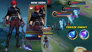 NEW HERO JULIAN GAMEPLAY - LEAKED SKILL FREEZE ENEMY | MOBILE LEGENDS