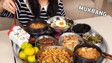 요리 먹방 :) 청국장 끓여서 비빔밥~뚝딱 만드는 감자채전과 떡갈비~ .