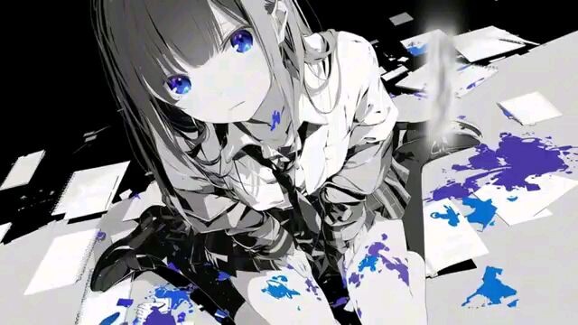 「blur.ink」Official Lyric Video｜Refrain Girl - AIris New song _4K ボカロ風アニメMV