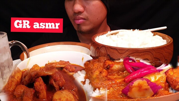 Asmr,mukbang curry chicken delicious/mukbang kari ayam enak banget/カレーチキン