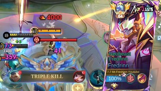 Top Global Fredrinn! Global1 PUSH One Hit Build Fredrinn Best Build and Amblem 2024 | Mobile Legends