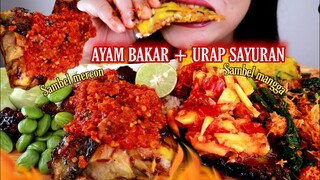 ASMR AYAM BAKAR URAP SAYURAN TEMPE MENDOAN | ASMR MUKBANG INDONESIA