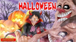 Drawing Monkey D. Luffy Kostum Halloween