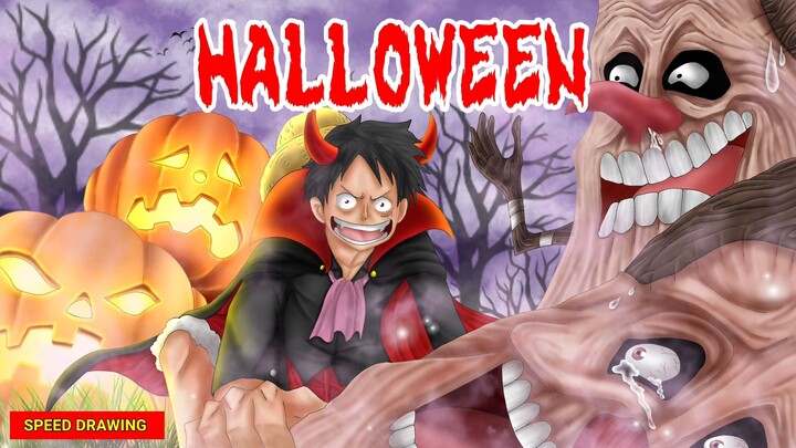 Drawing Monkey D. Luffy Kostum Halloween