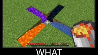 Minecraft รออะไร meme part 21 lava vs water vs portals