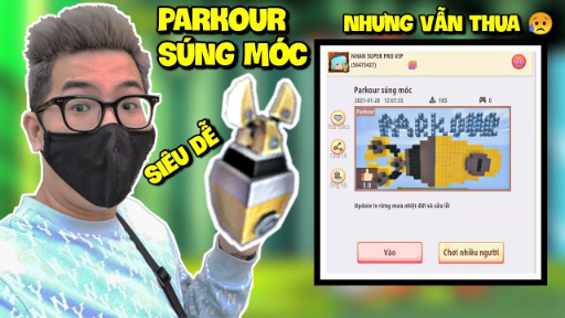 MEOWPEO THỬ THÁCH PARKOUR SÚNG MÓC SIÊU DỄ NHƯNG VẪN THUA VÌ LÝ DO NÀY TRONG MINI WORLD