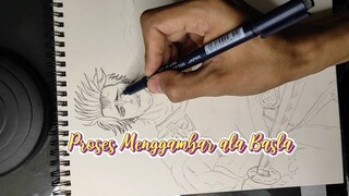 proses menggambar yami sukehiro dari black clover dengan mudah dan menyenangkan