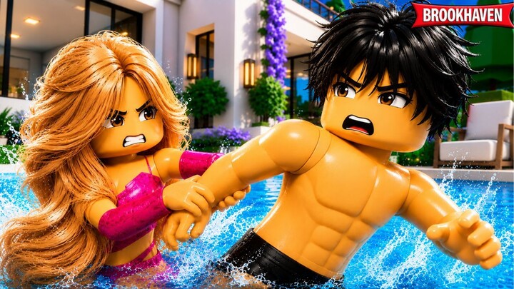 24 HORAS PRESA NA PISCINA COM MEU INIMIGO NO BROOKHAVEN RP ROBLOX