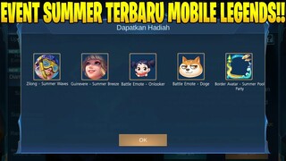 EVENT TERBARU SUMMER POOL PARTY, SKIN SUMMER, BATTLE EMOTE LIMITED & BORDER AVATAR SUMMER - MLBB