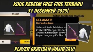 KODE REDEEM FREE FIRE TERBARU 31 DESEMBER 2023 HARI INI | KODE REDEEM FF TERBARU 31 DESEMBER 2023