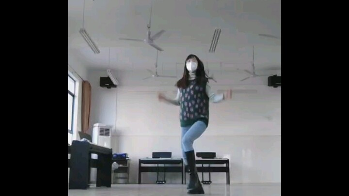 Self-entertainment in the school dance room