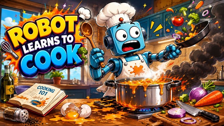 Robot Learns to Cook 🤖🍳 | Funniest Kitchen Disaster Ever!