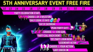 5th anniversary free rewards  free fire||free fire 5th anniversary||5th anniversary free magic cube