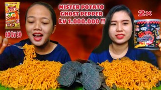 MUKBANG MIE BONCABE LVL 120 Vs MISTER POTATO GHOST PEPPER  CHIPS LV 1jt | MUKBANG INDONESIA