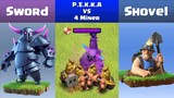 Every Level P.E.K.K.A VS Every Level Miner | Clash of Clans
