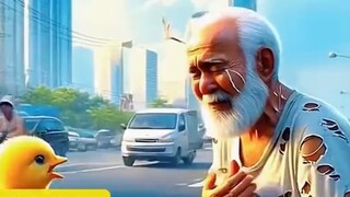 Gà cứu ông già bị ngã