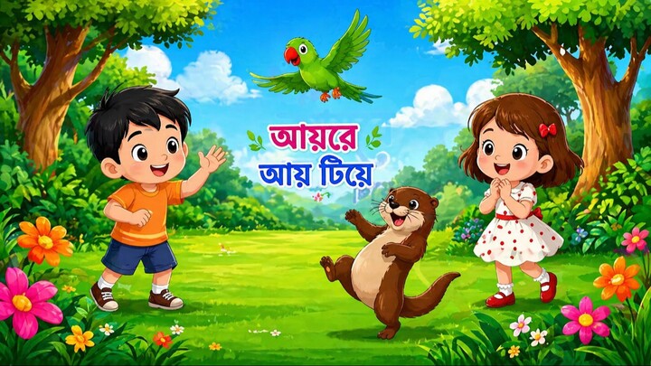 Ai Re Ai Tiye | আয়রে আয় টিয়ে | Bangla Nursery Rhyme | Kids Animation