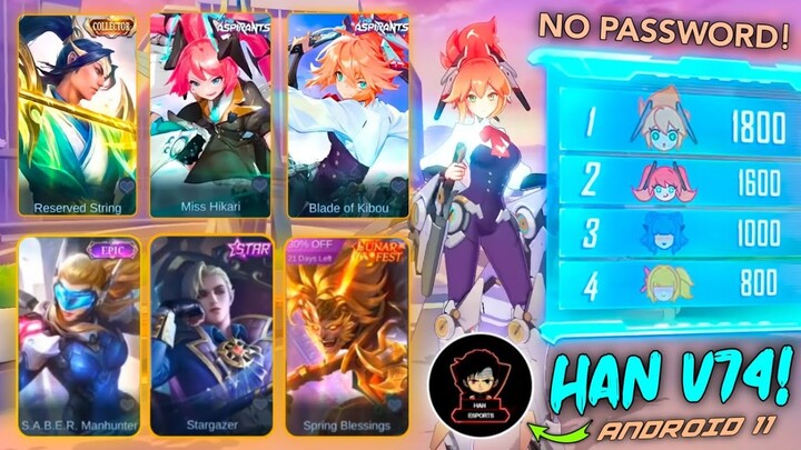 UPDATE HAN V74! FANNY AND LAYLA ANIME SKINS | ZILONG COLLECTOR AND MORE! MEDIAFIRE