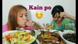 FILIPINO FOOD/BINAGOONGANG BABOY,ADOBONG PUSIT AT NOODLE SOUP