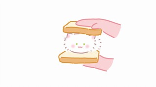 Anda punya kucing dan roti, selamat mendapatkan sandwich kucing~