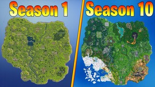 Evolution of the Fortnite Map (Season 1 - Season 10)
