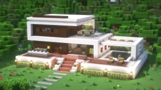Minecraft: How To Build a Modern House Tutorial(#29) | 마인크래프트 건축, 모던하우스, 인테리어