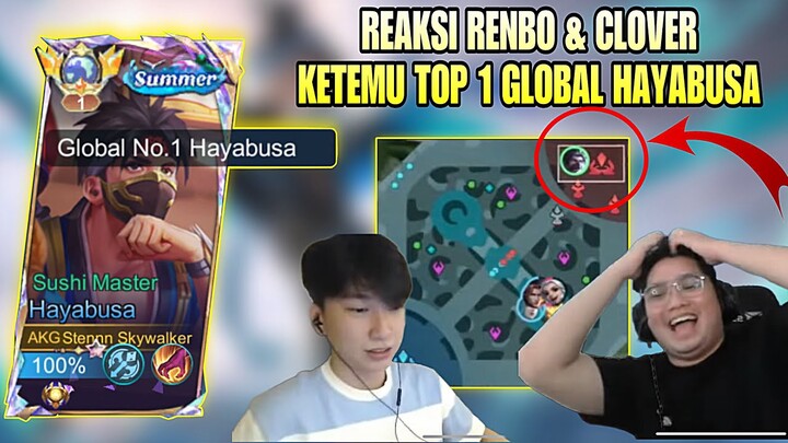 REAKSI RENBO & CLOVER KENA SPLIT PUSH TOP 1 GLOBAL HAYABUSA ! MAKRO HAYABUSA ! MOBILE LEGENDS !