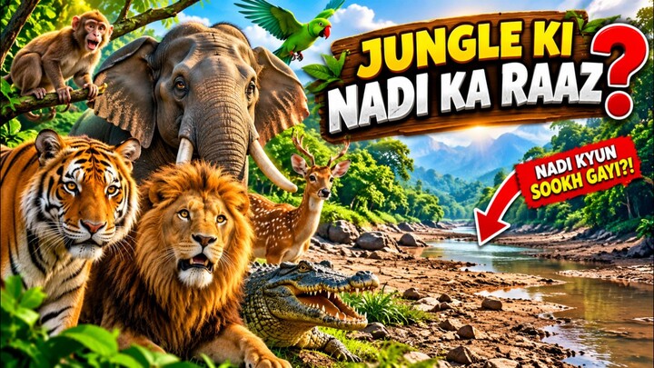 Jungle Ki Nadi Ka Raaz 🦁🐘 | Jungle Animals Ki Amazing Story | Urdu Hindi Moral Story