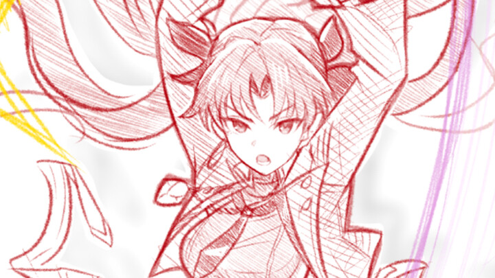 Sketch the fruit first, then the clothing, but it’s Rin Tohsaka 🤤🔥
