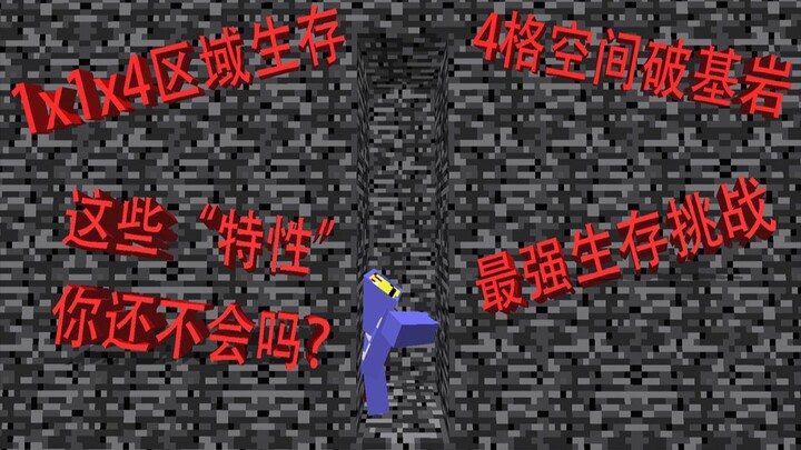 كله صخور أساسية! هل يمكنك البقاء على قيد الحياة في مساحة 1×1×4 فقط؟