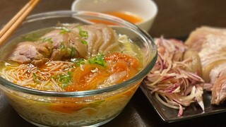 Bún bắp giò_Bí quyết nấu nước dùng rất thơm ngon,đơn giản không cần ninh xương của Bếp Hoa