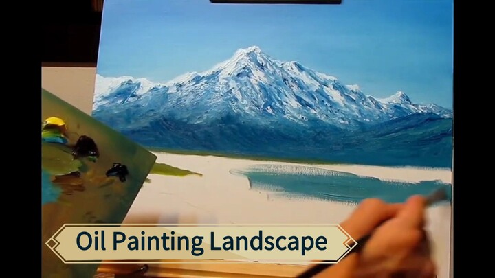 Oil Painting Mountain Lake