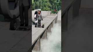 Different Skibidi Toilets Cars Crossing River By Bridge with Big Skibidi Head Bollard | BeamNG.Drive