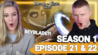 Female Titan VS Levi! Attack on Titan REACTION Episode 21 & 22| G-Mineo Reaction