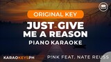 Just Give Me A Reason - P!nk feat. Nate Reuss (Piano Karaoke)