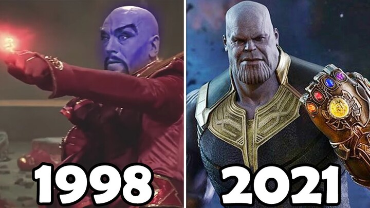 Evolution of THANOS Movies & Cartoons 1998 - 2021 (silver surfer marvel spiderman hulk mcu)