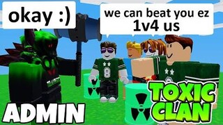 ADMIN ปะทะ TOXIC CLAN ใน Roblox BedWars