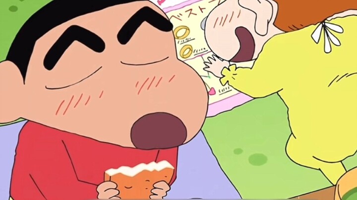 【Crayon Shin-chan】Teh hijau pahit paling cocok dengan pancake ～～～ Ayo makan bersama ～
