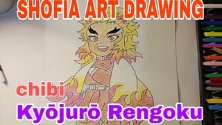 menggambar chibi Kyojuro tengoku demon slayer