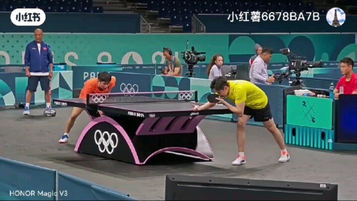 [Wang Chuqin x Moregaard x Zhang Benzhihe x Lin Yunru] 20240726 Paris Olympics pre-game training cut
