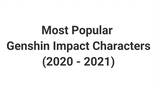 All most Popular Genshin Impact Characters!